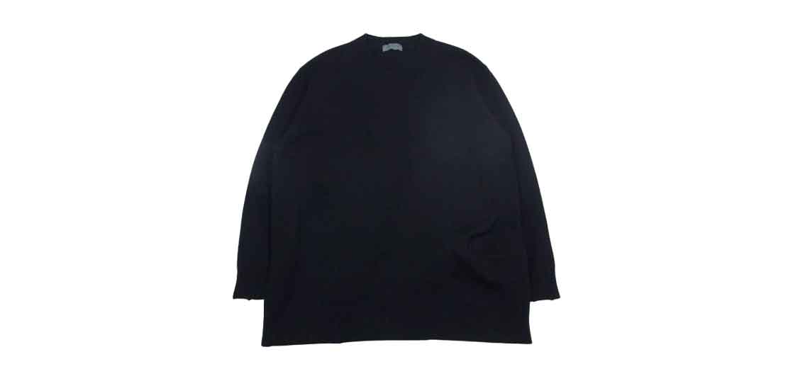 ヨウジヤマモトプールオム 落とし目丸 ダメージ加工 クルーネック ニット セーター ブラック 買取実績