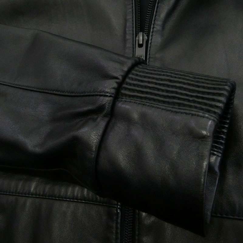 ワイスリー ヨウジヤマモト A2F001 ラムレザー パンチングロゴ ジップ フーディー パーカー ジャケット ブルゾン 買取実績 画像