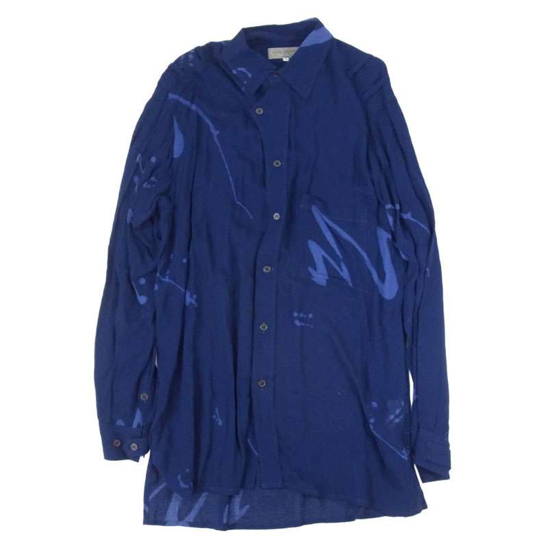 ヨウジヤマモトプールオム 17SS HB-B78-210 総柄 長袖 レーヨン シャツ 買取実績 画像