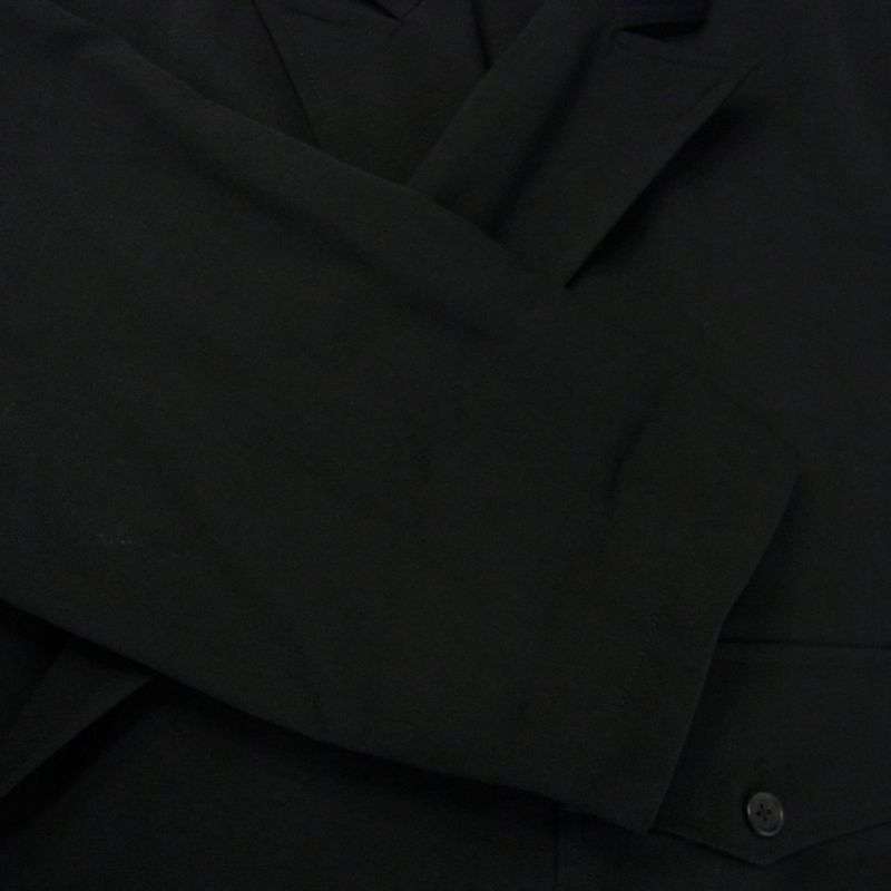 ヨウジヤマモトプールオム 17SS HD-D10-100 100番ウールギャバジン シワギャバ 袈裟 ピークドラペル アシンメトリー ラップ ロング ジャケット 買取実績 画像