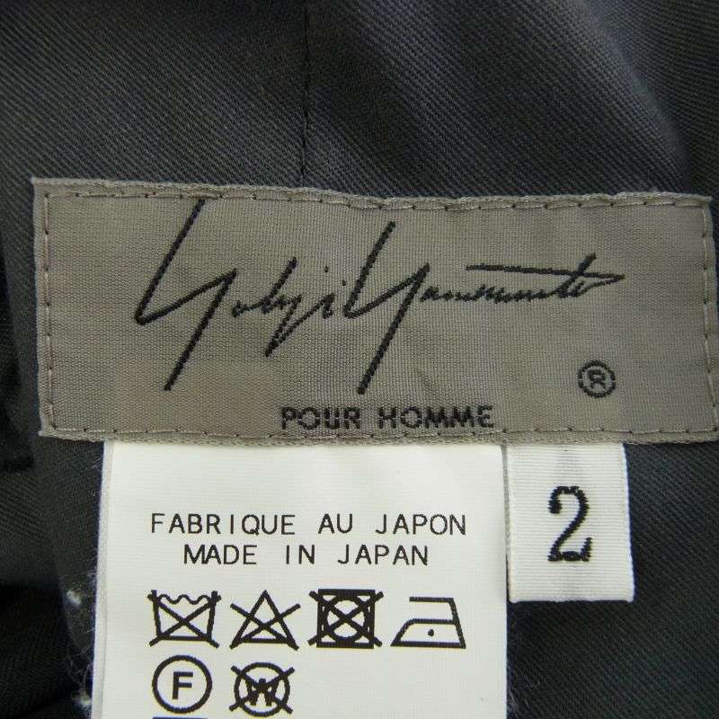 ヨウジヤマモトプールオム 18AW HV-P42-507 シワギャバ ムラ染め ウールギャバ ダブルアジャスター オーバー パンツ 買取実績 画像