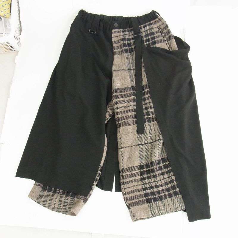 ヨウジヤマモトプールオム 20AW HR-P66-876 二重ラップ Pチェック柄 パンツ 買取実績 画像