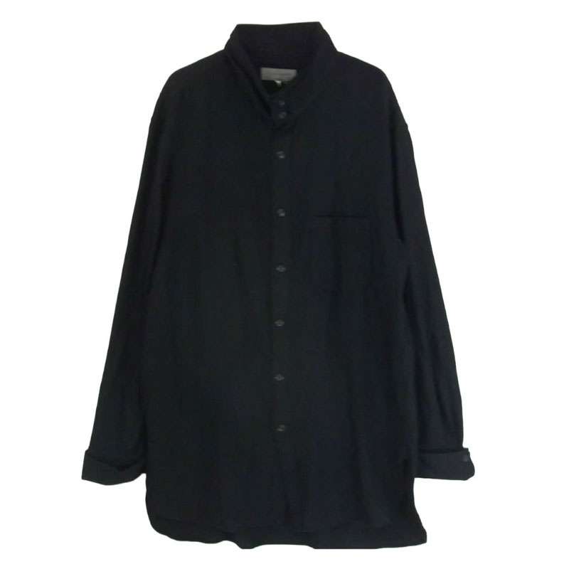 ヨウジヤマモトプールオム 22AW HE-B15-507 ウール100％ 二重襟 ブラウス 長袖 シャツ 買取実績 画像