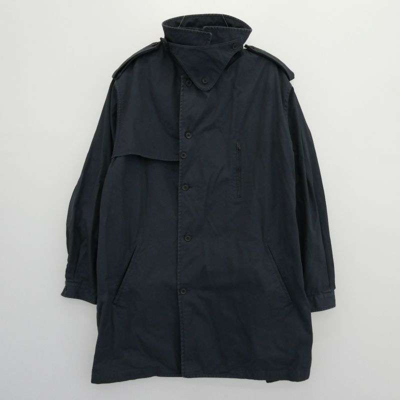 ヨウジヤマモトプールオム 23AW HJ-Y05-509 NAVY YARN DYED GABARDINE TRENCH BLOUSON ネイビー ヤーン ダイド ギャバジン トレンチ ブルゾン コート 買取実績 画像