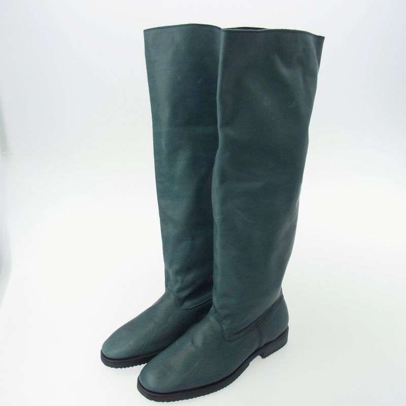 ヨウジヤマモトプールオム 23AW LOOK24着用モデル インディゴレザー ロング ペコスブーツ 買取実績 画像