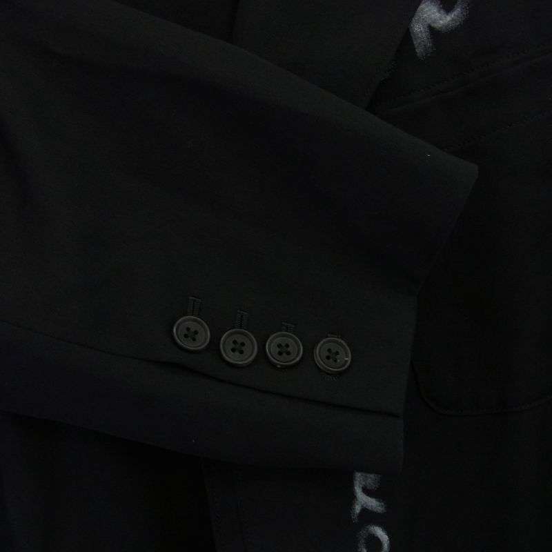 ヨウジヤマモトプールオム 23SS HZ-J12-100 心しずかに… シワギャバ 100番ウールギャバジン ダブルレイヤード メッセージプリントロングコート 買取実績 画像