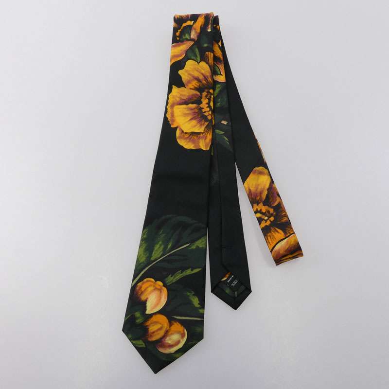 ヨウジヤマモトプールオム シルク100％ フラワー総柄 ネクタイ 買取実績 画像