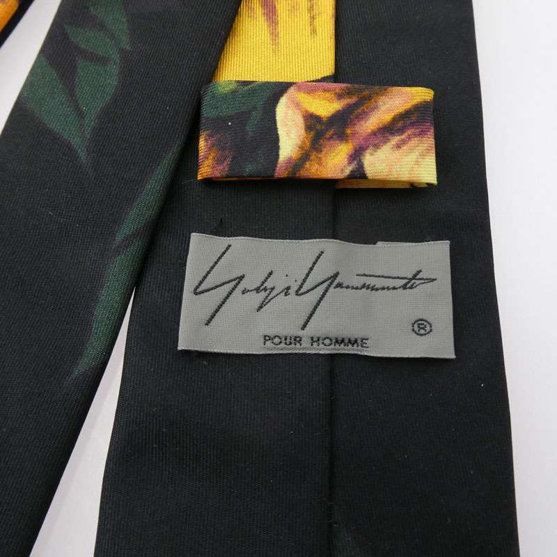 ヨウジヤマモトプールオム シルク100％ フラワー総柄 ネクタイ 買取実績 画像